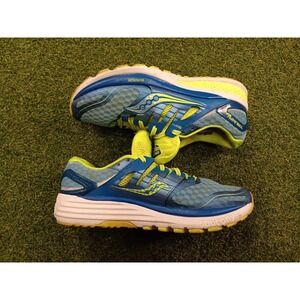 Saucony Triumph ISO 2 S10290-4 Womens 9 Running Shoes Blue Light Citron Sneakers
